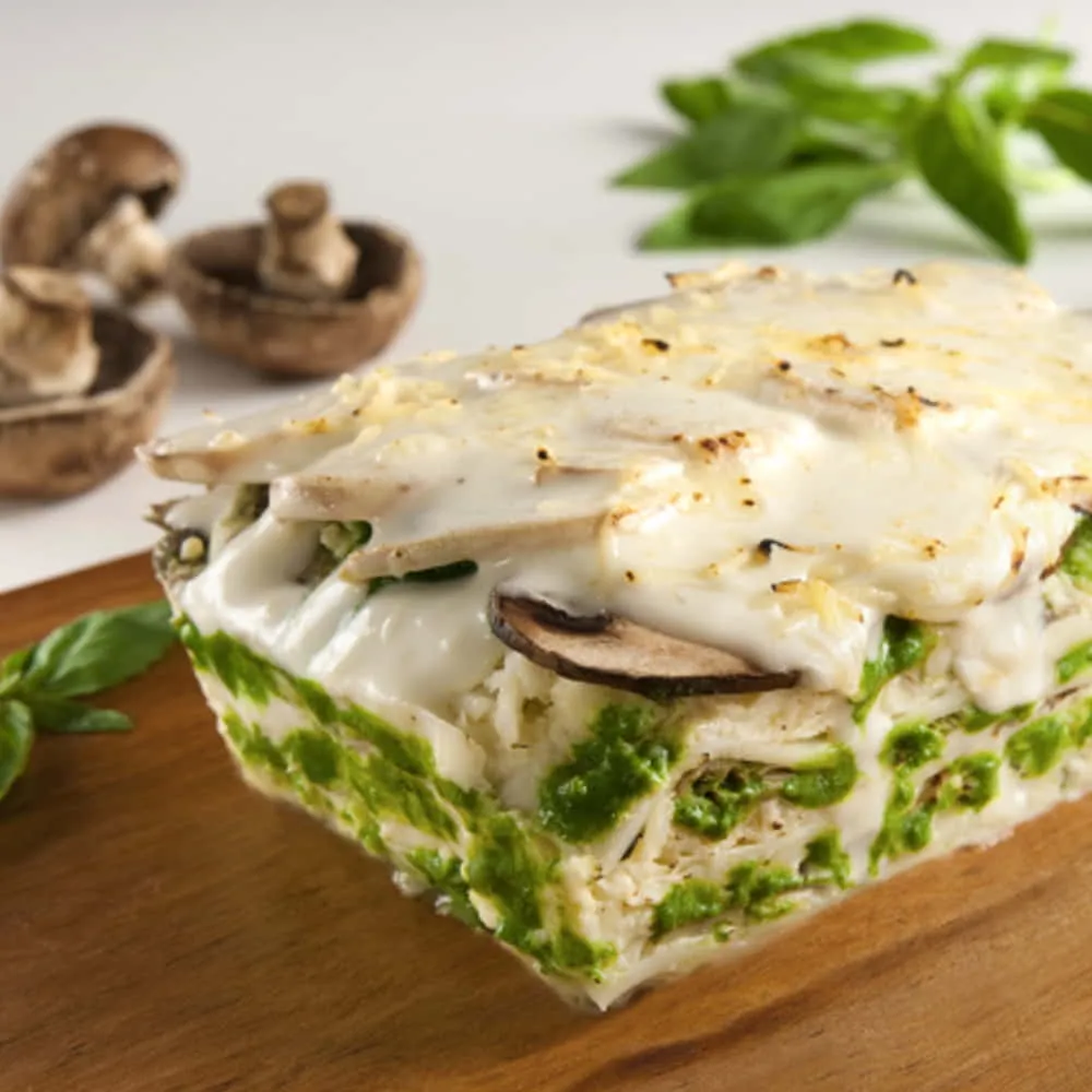 Lasagna de Pesto y Champignones 2 kg.