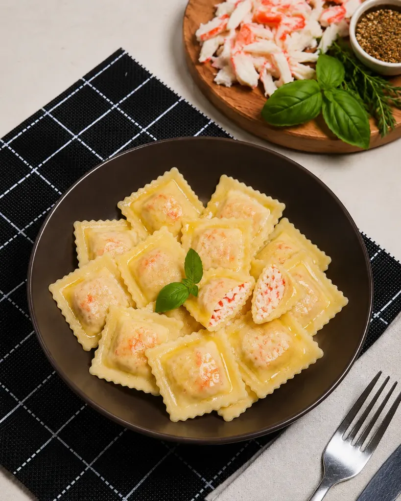 Ravioles de pulpa de cangrejo 500 gr.